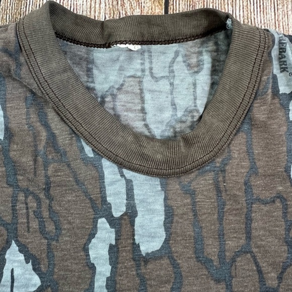 Vintage 80s Camo Trebark Single Stitch Pocket T Shirt Youth Large - Picture 5 of 6